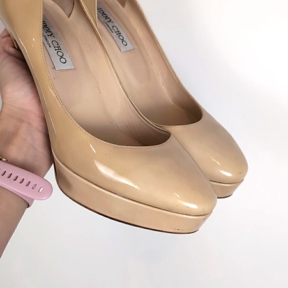 Jimmy Choo Nude platform heel shoes size 40 eur - Picture 6 of 7